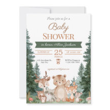 Chuva de Bebê Animais da Floresta Boho