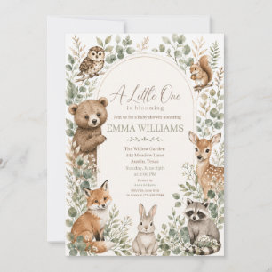 Convites Chuva de Bebê Animais da Floresta em Aquarela Arco