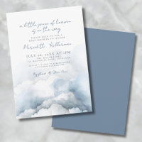 Chuva de Bebê Azul Aquarela Céu Elegante