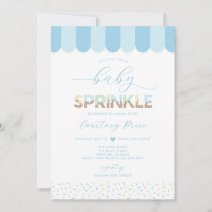 Convites Chuva de Bebê Azul Baby Shower