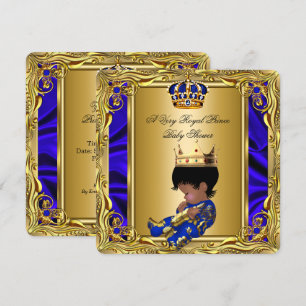 Convites Chuva de Bebe Azul Real Príncipe Menino 2