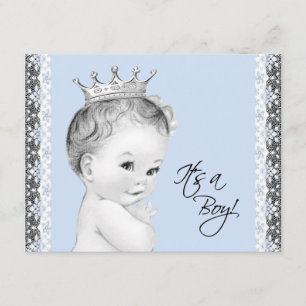 Convites Chuva de Bebê Baby Blue Sweet Little Prince