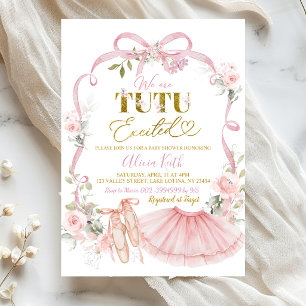 Convites Chuva de Bebê Bailarina Coquette com Laço Floral R