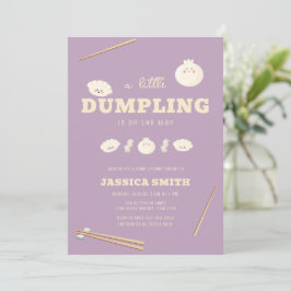 Convites Chuva de Bebê Bao Dumpling Kawaii Moderna Roxa