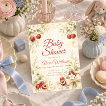 Chuva de Bebê Bebê Elegante com Flor de Cerejeira