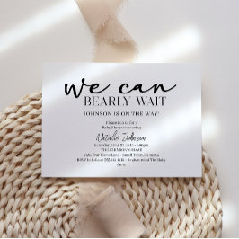 Convites Chuva de Bebê Black Modern Simple Script Bearly Wa