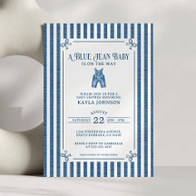 Chuva de Bebê Blue Jean Faixa Costeira Escura Arco