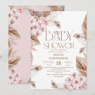Convites Chuva de Bebê Boho Caprichosa e Elegante 