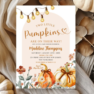 Convites Chuva de Bebê Boho Fall Two Little Pumpkins