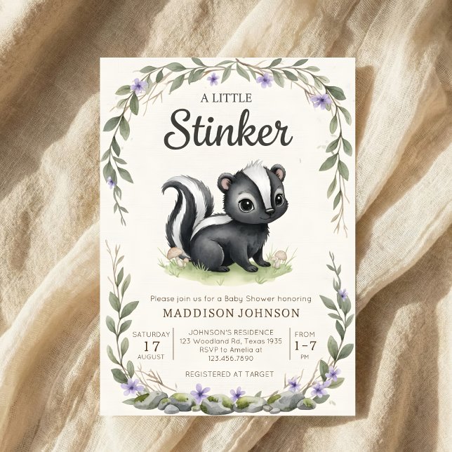 Convites chuva de bebê boho floresta Stinker verde (Criador carregado)