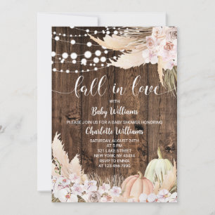 Convites Chuva de Bebê Boho Pumpkin Fall in Love