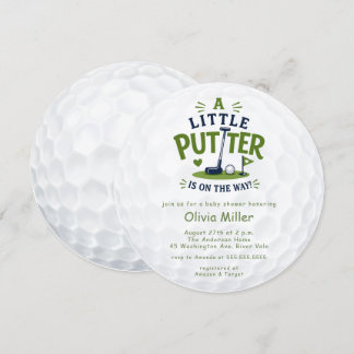 Convites Chuva de Bebê Bola de Golfe Little Putter