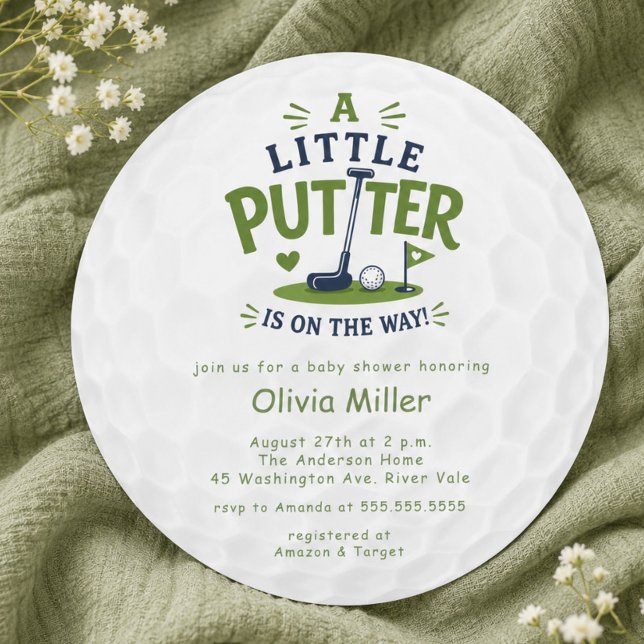 Convites Chuva de Bebê Bola de Golfe Little Putter (Criador carregado)
