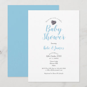 Convites Chuva de Bebe Casais Coração de Seixo Fofo