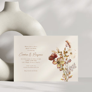 Convites Chuva de Bebê Casal com Letra de Flor Silvestre em