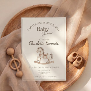 Convites Chuva de Bebê Cavalo de Balanço Vintage