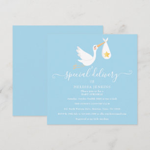 Convites Chuva de Bebê Cegonha Entrega Especial Estrela Dou