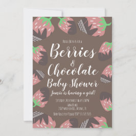 Convites Chuva de Bebê Chocolate Morango Fruta Baga