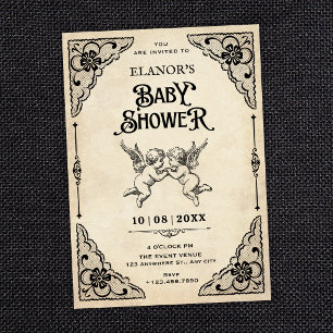 Convites Chuva de bebê clássica vintage