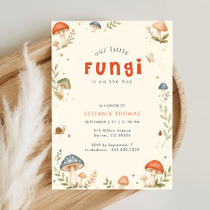 Convites Chuva de Bebê Cogumelo Fungi Caprichoso