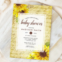 Chuva de Bebê com Letra Sunflower Vintage
