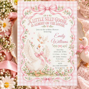 Convites Chuva de Bebê Coquette Rosa Silly Goose