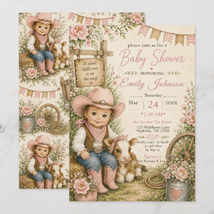 Convites Chuva de Bebê Cowgirl