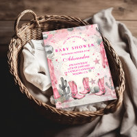 Chuva de Bebê Cowgirl Disco Rosa