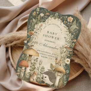Convites Chuva de Bebê de Animais da Floresta Vintage