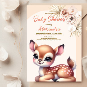 Convites Chuva de bebê de animais de safari Boho Rena