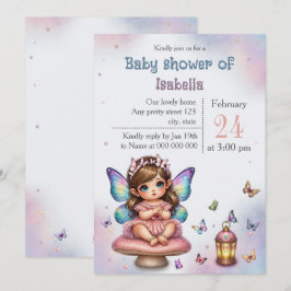 Convites Chuva de bebê de fadazinha adorável