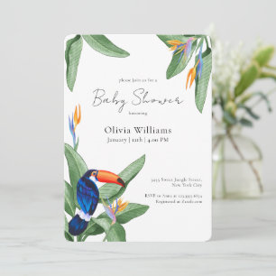Convites Chuva de Bebê de Flor Tropical Elegante Moderna 