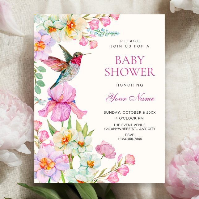 Convites chuva de bebê de flores de primavera (Criador carregado)