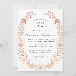 Convites Chuva de Bebê de Flores Selvagens Elegantes