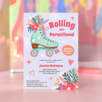 Chuva de bébé de patins florais