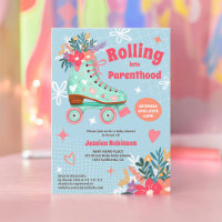Chuva de bébé de patins florais