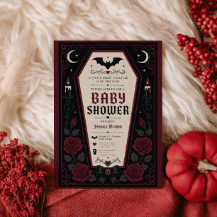 Convites Chuva de Bebê de Vampiro Gótico Caixão Escuro de H