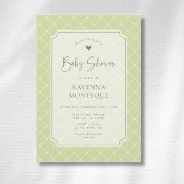 Convites Chuva de Bebê Diamante Verde Cítrico Caprichoso