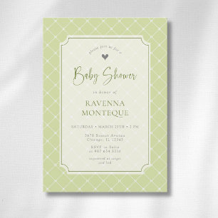 Convites Chuva de Bebê Diamante Verde Cítrico Caprichoso