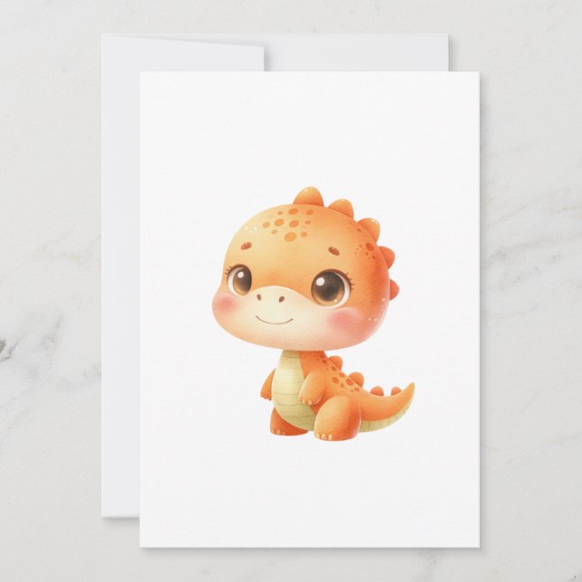 Convites Chuva de Bebê Dinossauro Neutro em Breve (Frente)