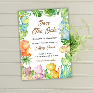 Convites Chuva de Bebê Dinossauro Save The Date