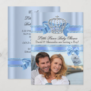 Convites Chuva de Bebê do Casal Menino Azul Pequeno Príncip