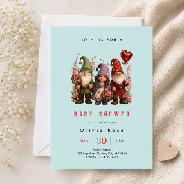Convites Chuva de Bebê do Gnome Caprichoso