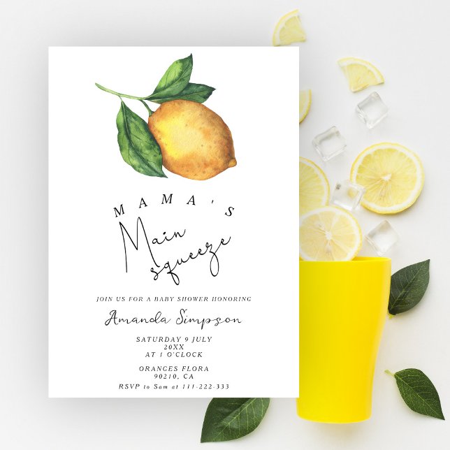 Convites Chuva de bebê do Lemon, o grande amor da mamãe (Criador carregado)