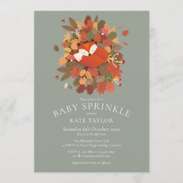 Convites Chuva de Bebê do Lindo Filhote de Raposa da Flores