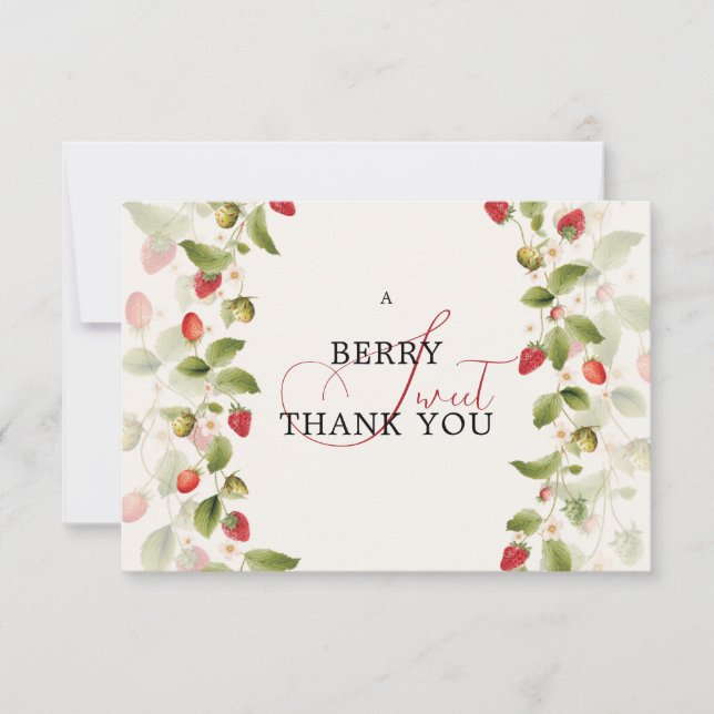 CONVITES CHUVA DE BEBÊ DOCE MORANGO SELVAGEM  (Frente)