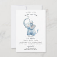 Chuva de Bebê Elefante Adorável em Aquarela