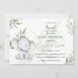 Convites Chuva de Bebê Elefante Eucalipto Neutro em Gênero