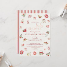 Chuva de Bebê em Aquarela de Sobremesa de Cereja D