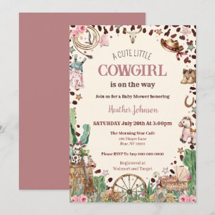Convites Chuva de Bebê em Aquarela Ocidental Caubói Mirim F